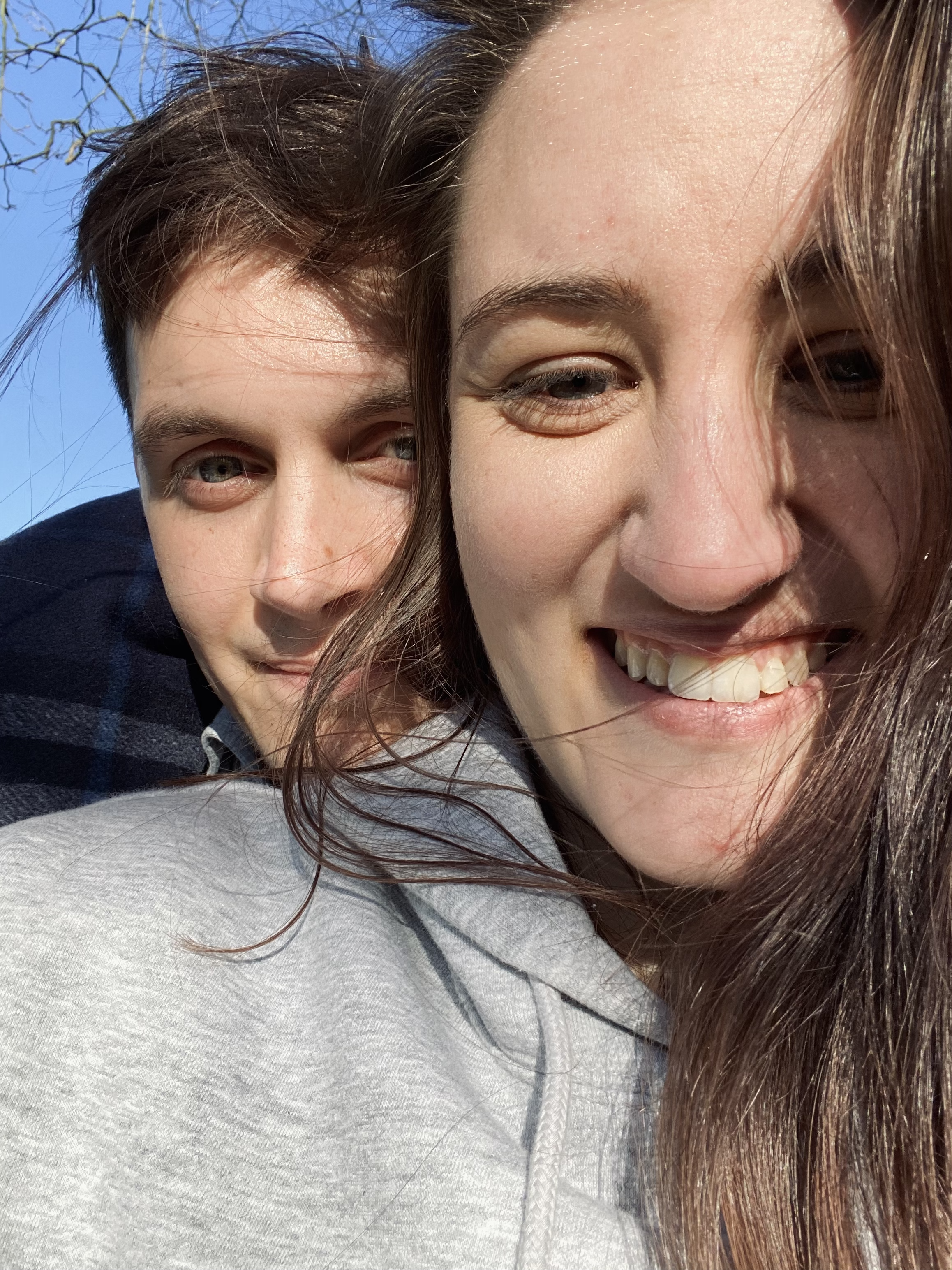 Katie and Conor on an early walk together during lockdown.